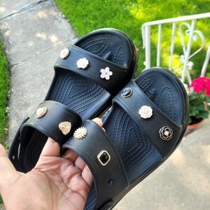 Crocs Classic Mega Crush Sandals Women Size 10 With Charms